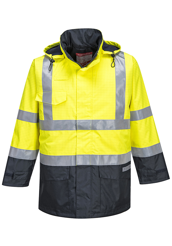 Reflexní nehořlavá antistatická bunda PORTWEST S779 Hi-Vis Multinorm - žlutá/navy