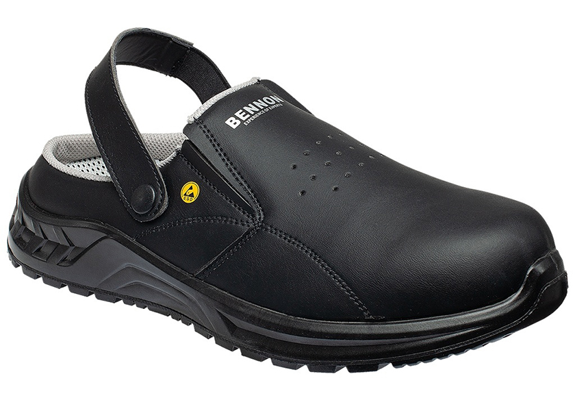 Pracovní obuv BENNON BNN BLACK Slipper SB SRC ESD E A - bezpečnostní pantofle s páskem