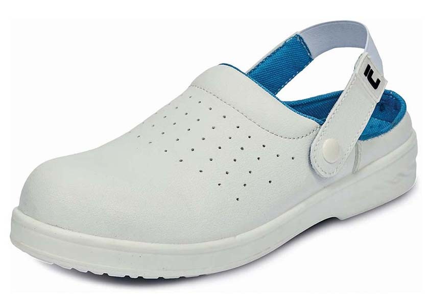 Pracovní obuv RAVEN WHITE OB SRC - bílé pantofle