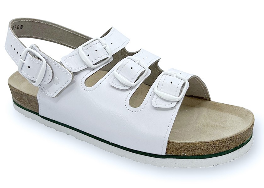 Pracovní obuv P1H sandály třípáskové pánské - bílé