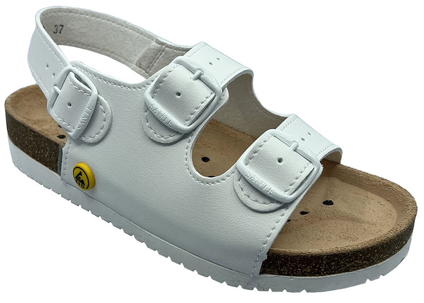 Zdravotní obuv SANTÉ D31E dámské dvoupáskové ESD sandály - bílé