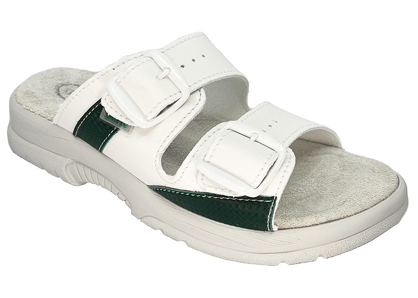 Zdravotní obuv SANTÉ D33 dámské dvoupáskové pantofle - bílé