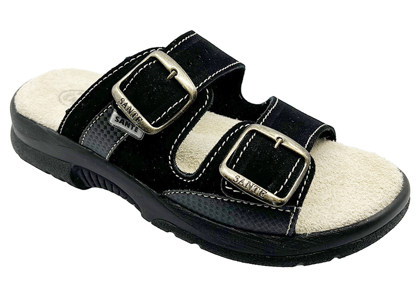 Zdravotní obuv SANTÉ D33 dámské dvoupáskové pantofle - černé