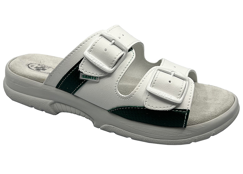 Zdravotní obuv SANTÉ P35 pánské dvoupáskové pantofle - bílé