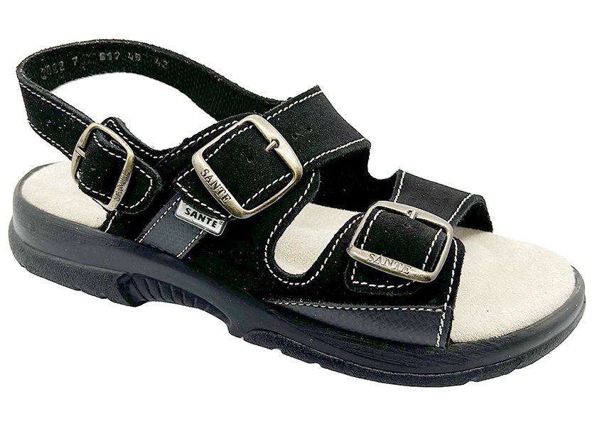 Zdravotní obuv SANTÉ P45 pánské dvoupáskové sandály - černé