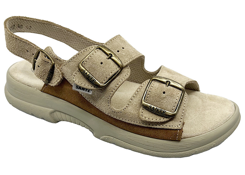 Zdravotní obuv SANTÉ P46 pánské dvoupáskové sandály - béžové