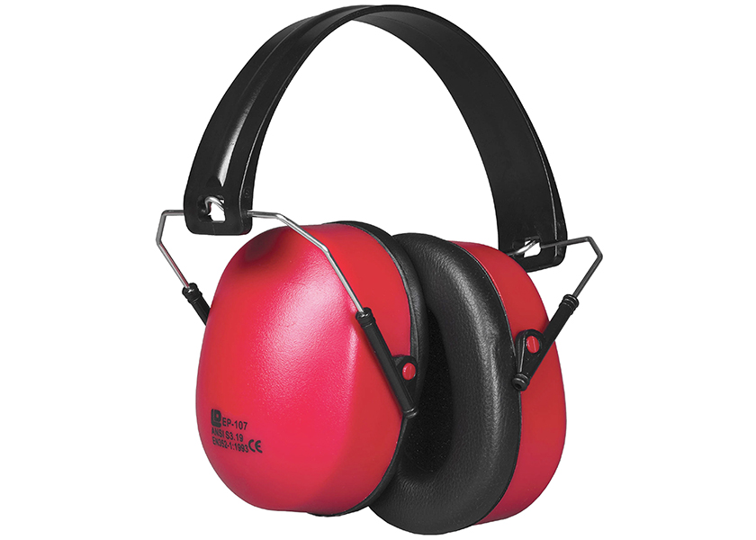 Mušlový chránič sluchu PORTWEST PW41 SUPER EAR PROTECTOR - červený