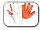 Pracovní rukavice máčené v latexu nebo latexem povrstvené