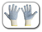 Pracovní rukavice máčené v PVC nebo povrstvené PVC terčíky